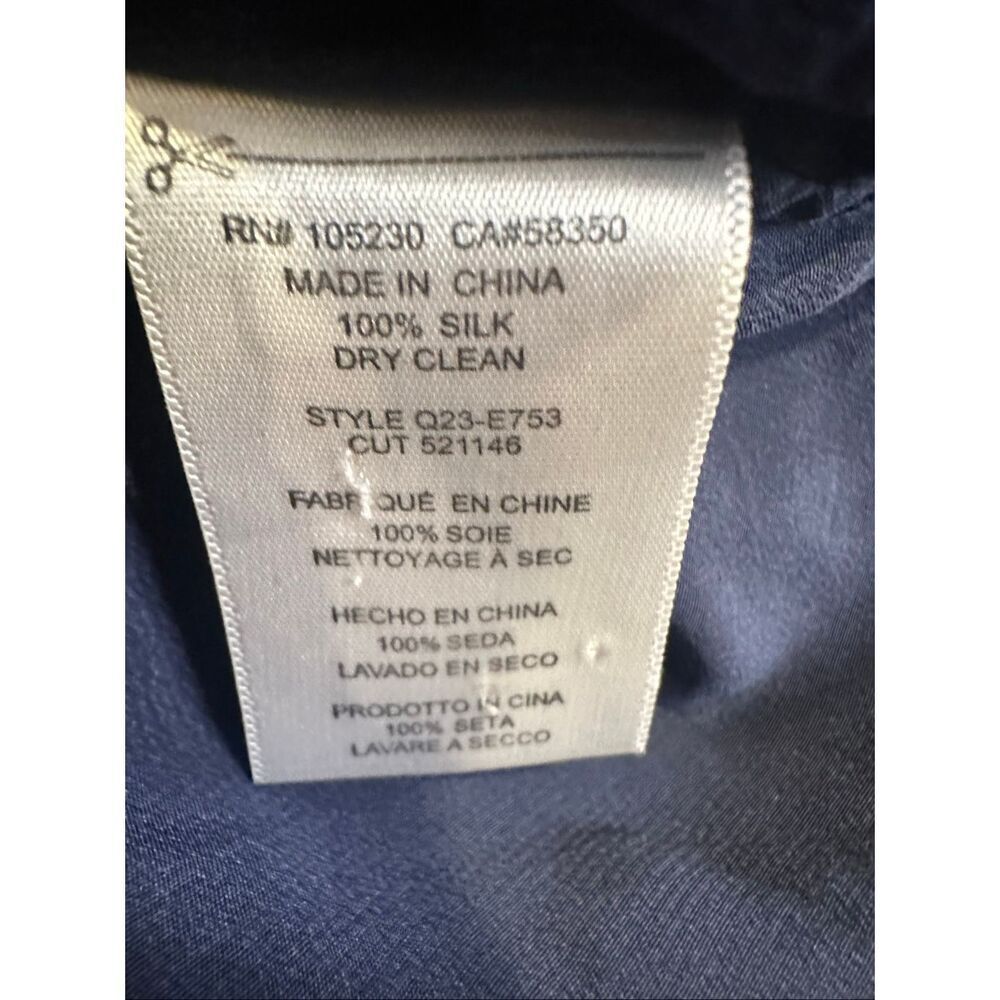 Equipment Navy Button-Down Silk Shirt - Picture 6 of 7